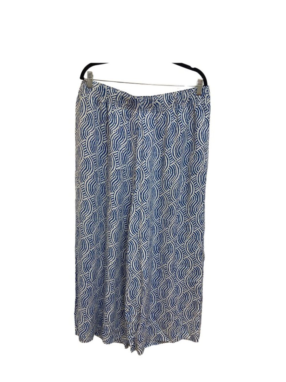 H&M Blue Geometric Pattern Culottes with side pockets Size XL